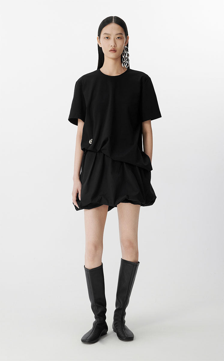 T-shirt / JNBY Sculpted Oversized Tee with Metal Button