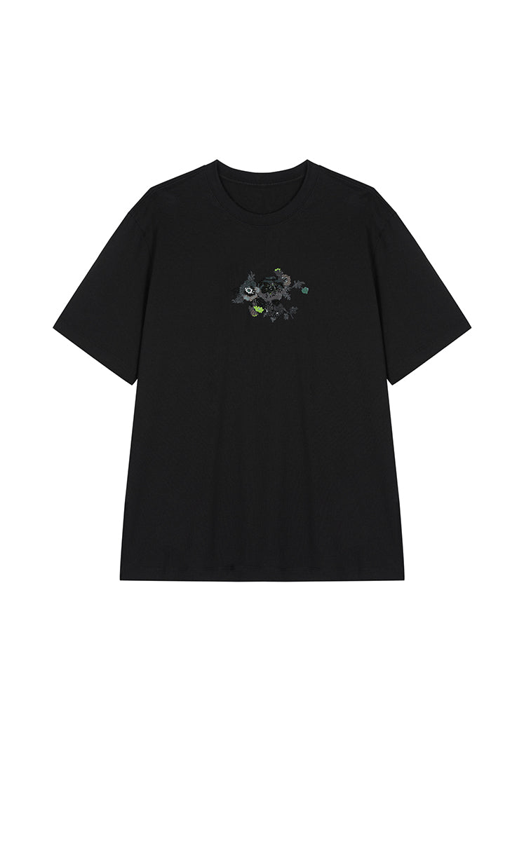 T-Shirt / JNBY Beaded Floral Cotton Tee