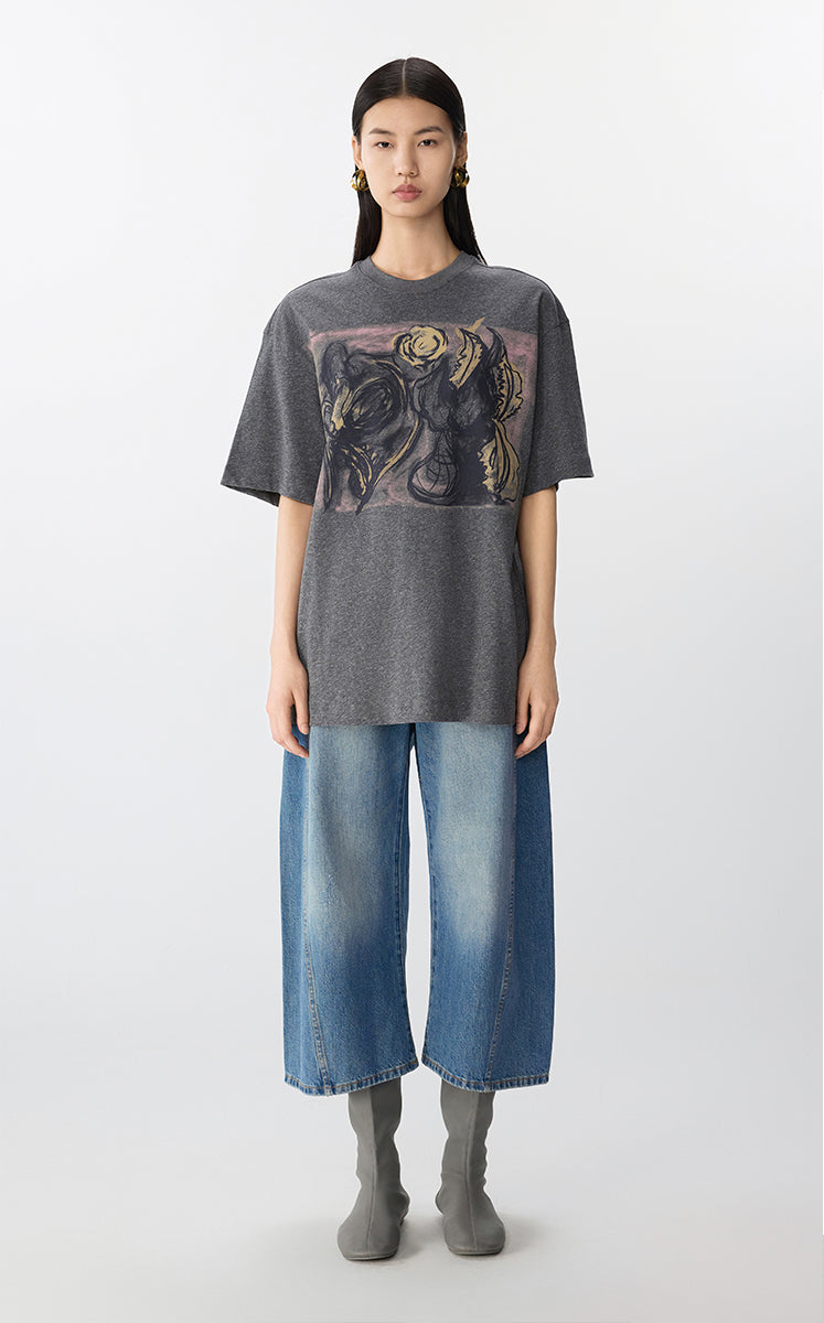 T-shirt / JNBY Oversized Cotton Tee with Floral Print