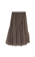 Skirt / JNBY Sheer Mesh Ruffle Hem Skirt
