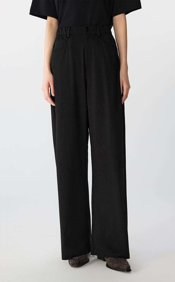Pants / JNBY Wide-Leg Stretch Cotton Trousers