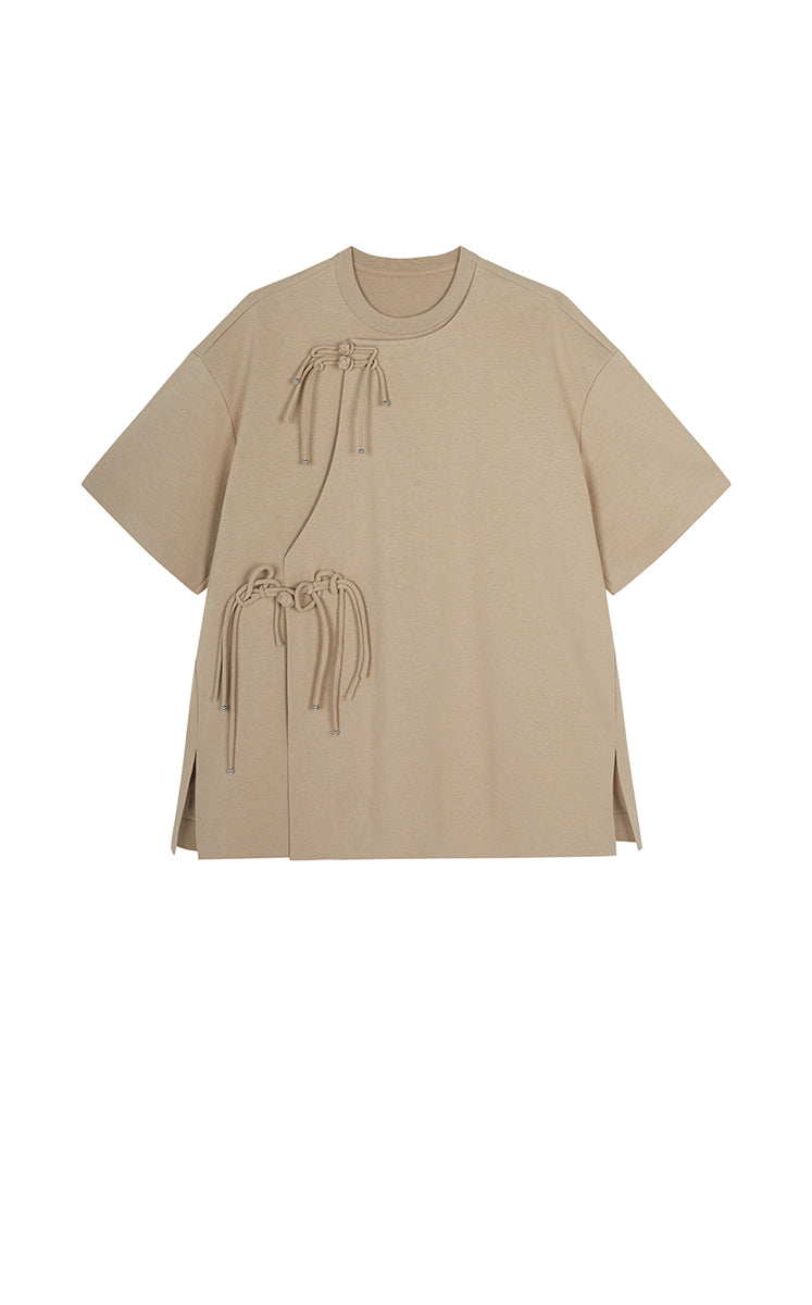T-shirt / JNBY Oversized Tee with Chinese Button Closure