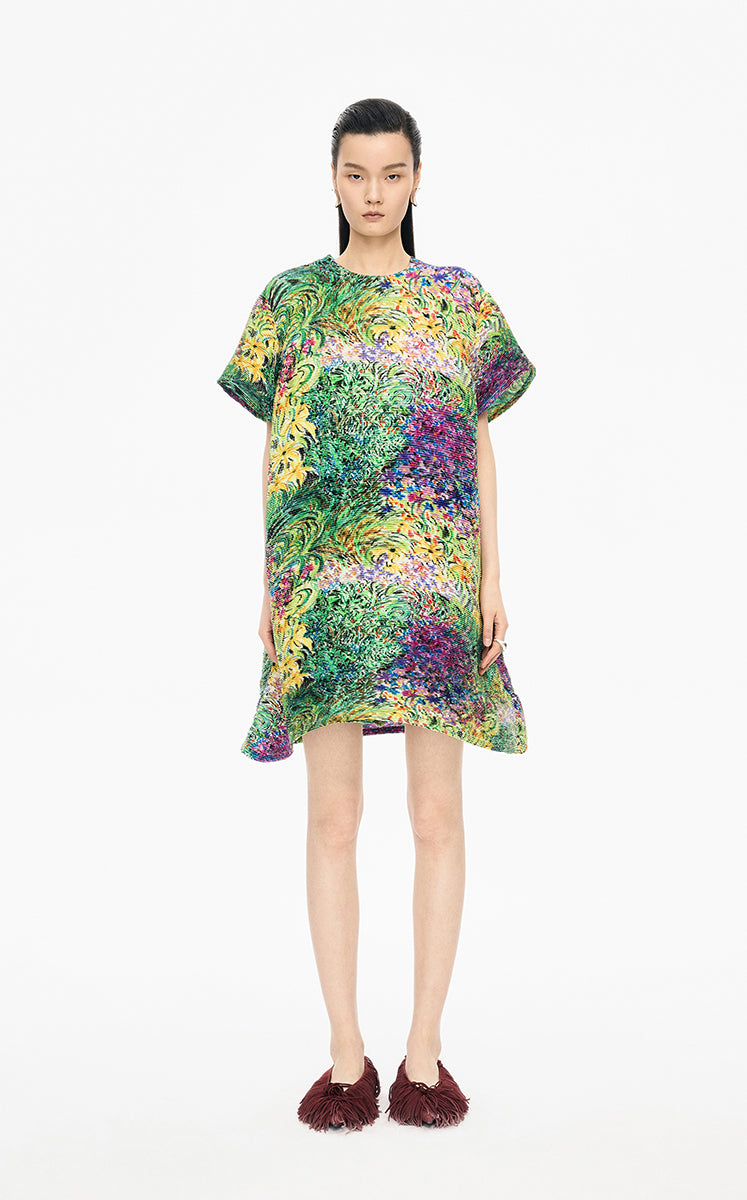 Dress / JNBY Kew Gardens Hand-Painted Pleated Dress