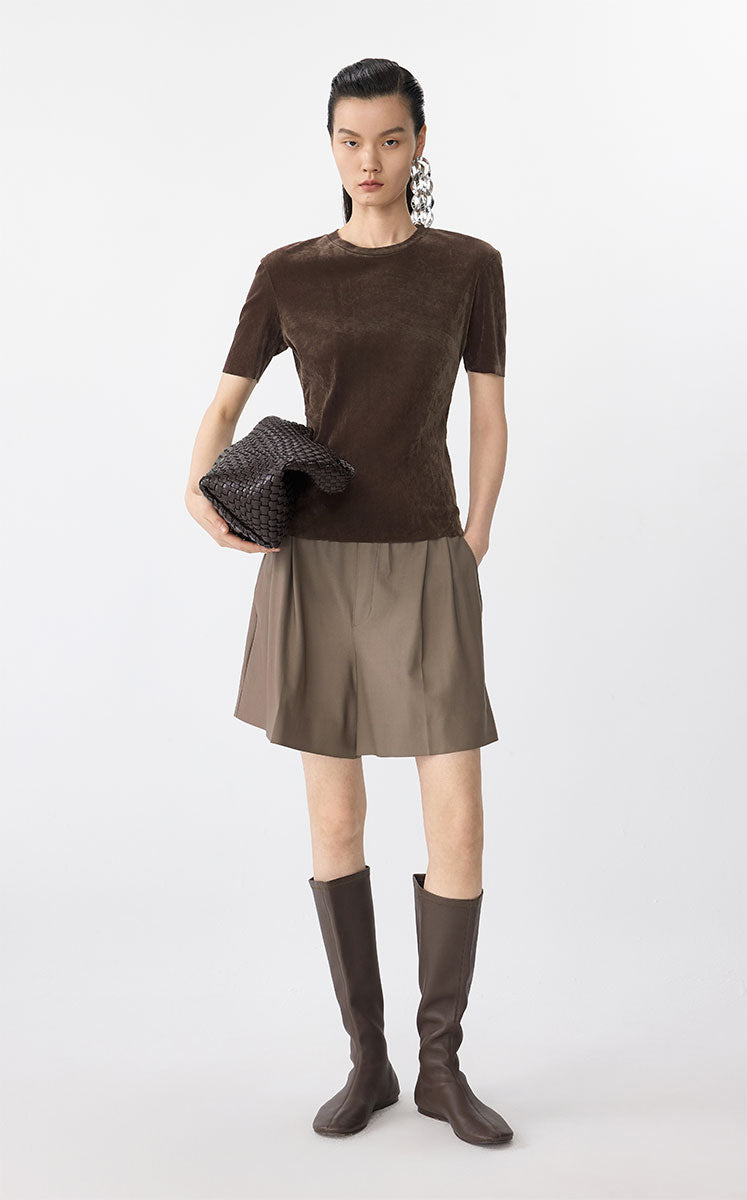 T-Shirt / JNBY Slim Flocked Mesh Tee