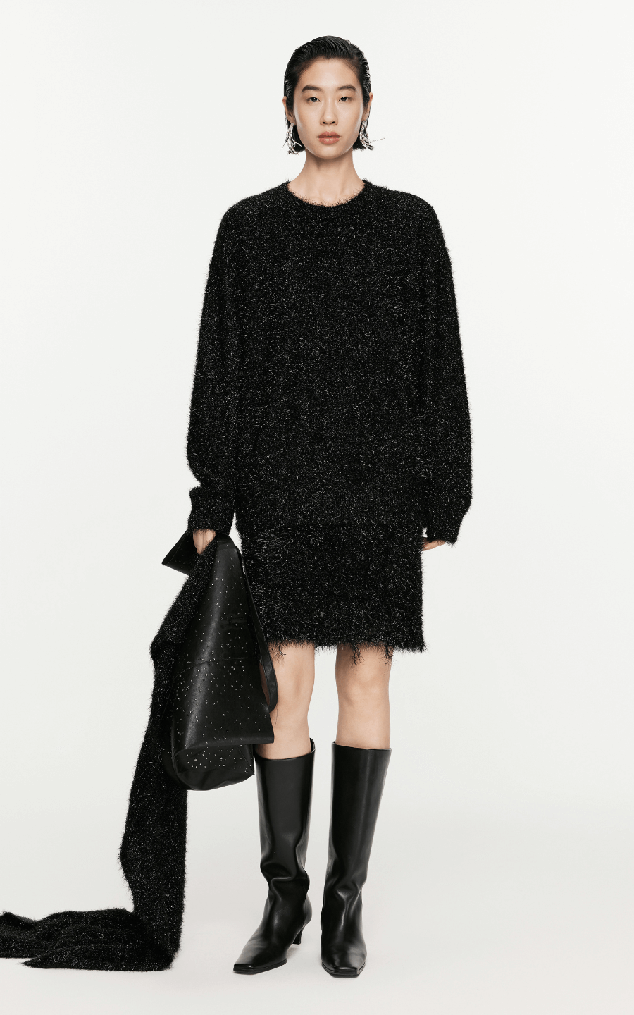 Skirt / JNBY Metallic Effect Knitted Straight Skirt