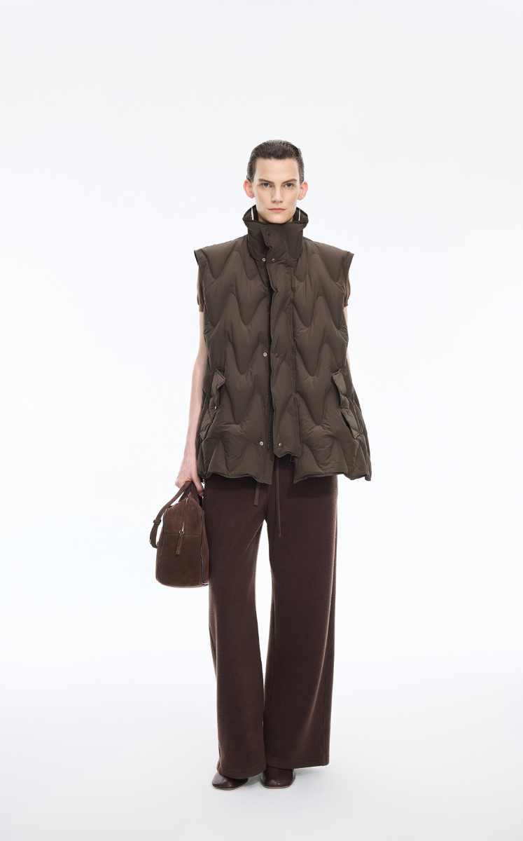 Down Vest / JNBY Oversized Wavy Quilted Down Vest