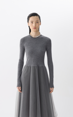 Dress / JNBY Basolan Wool Paneled X-Line Long Sleeve Dress