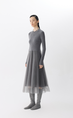 Dress / JNBY Basolan Wool Paneled X-Line Long Sleeve Dress