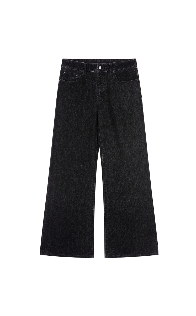 Pants / JNBY Velvet-Wash Wide-Leg Denim Pants