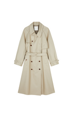 Coat / JNBY Relaxed Cotton Raglan-Sleeve Long Trench Coat