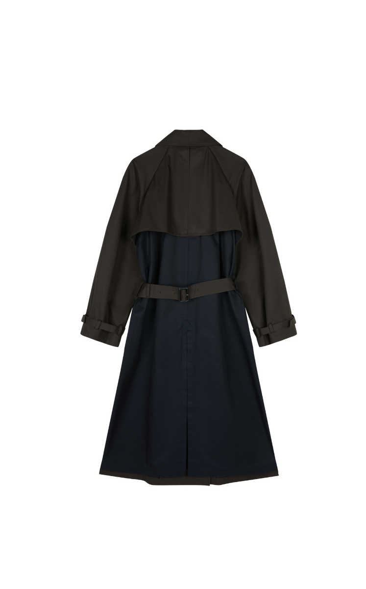 Coat / JNBY Relaxed Cotton Raglan-Sleeve Long Trench Coat