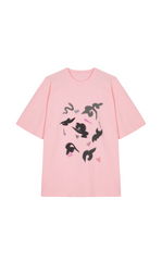 T-shirt / JNBY Blossom Silhouette Loose-Fit Cotton T-Shirt