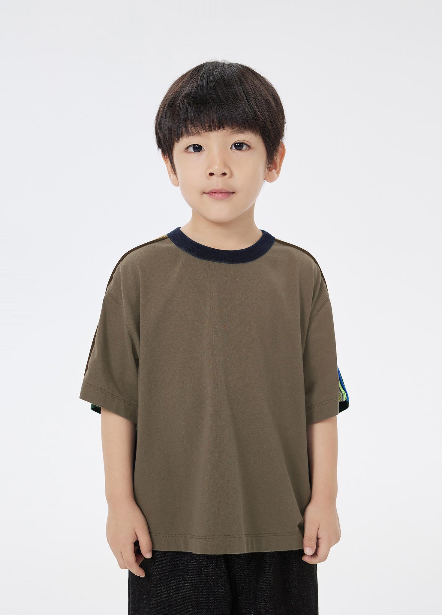 T-Shirt / jnby by JNBY Color-Contrast Patchwork Short Sleeve T-Shirt (100% Cotton)