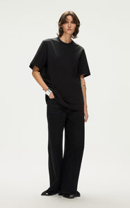 T-Shirt / JNBY Loose Fit Solid Short Sleeve T-Shirt (100% Cotton)