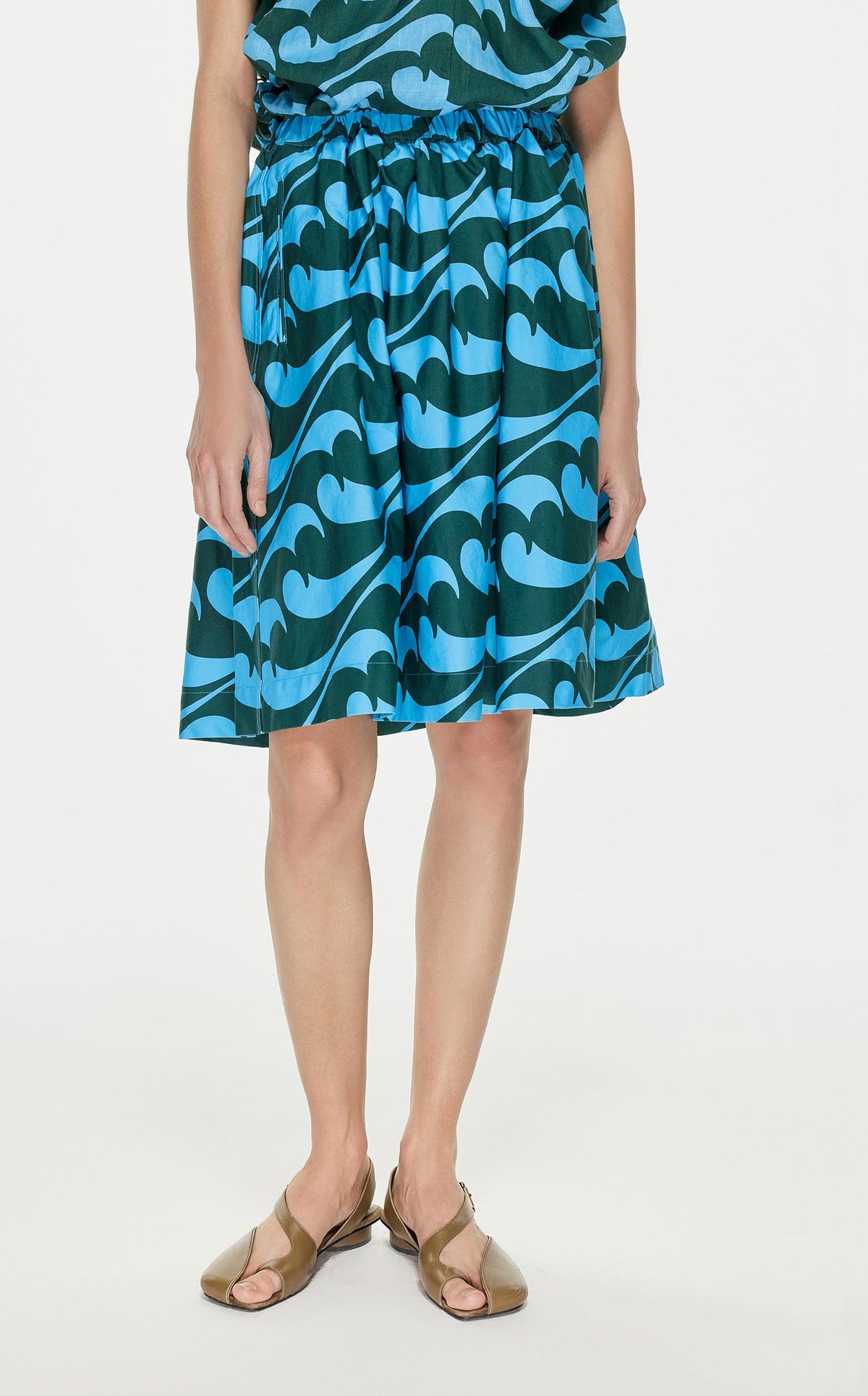 Skirt / JNBY Full Spray Print Midi Skirt (100% Cotton)