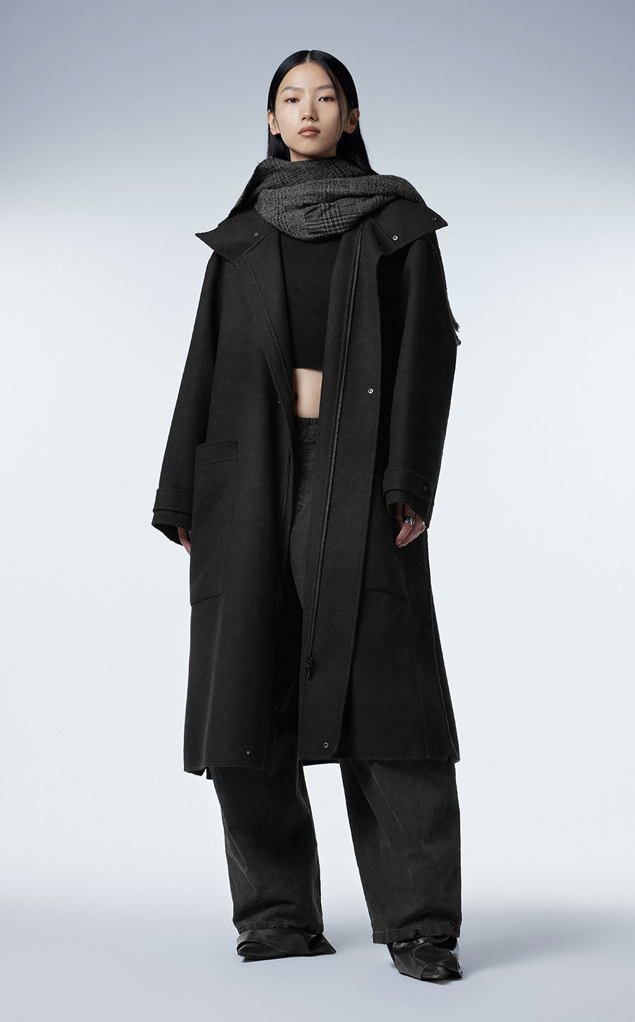 Coat / JNBY Mandarin-collar A-line Oversized Coat