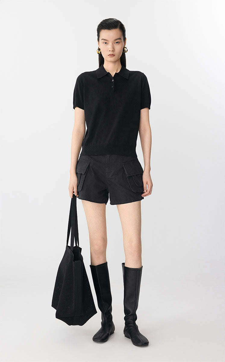 Sweater / JNBY Cotton Acetate Polo Knit