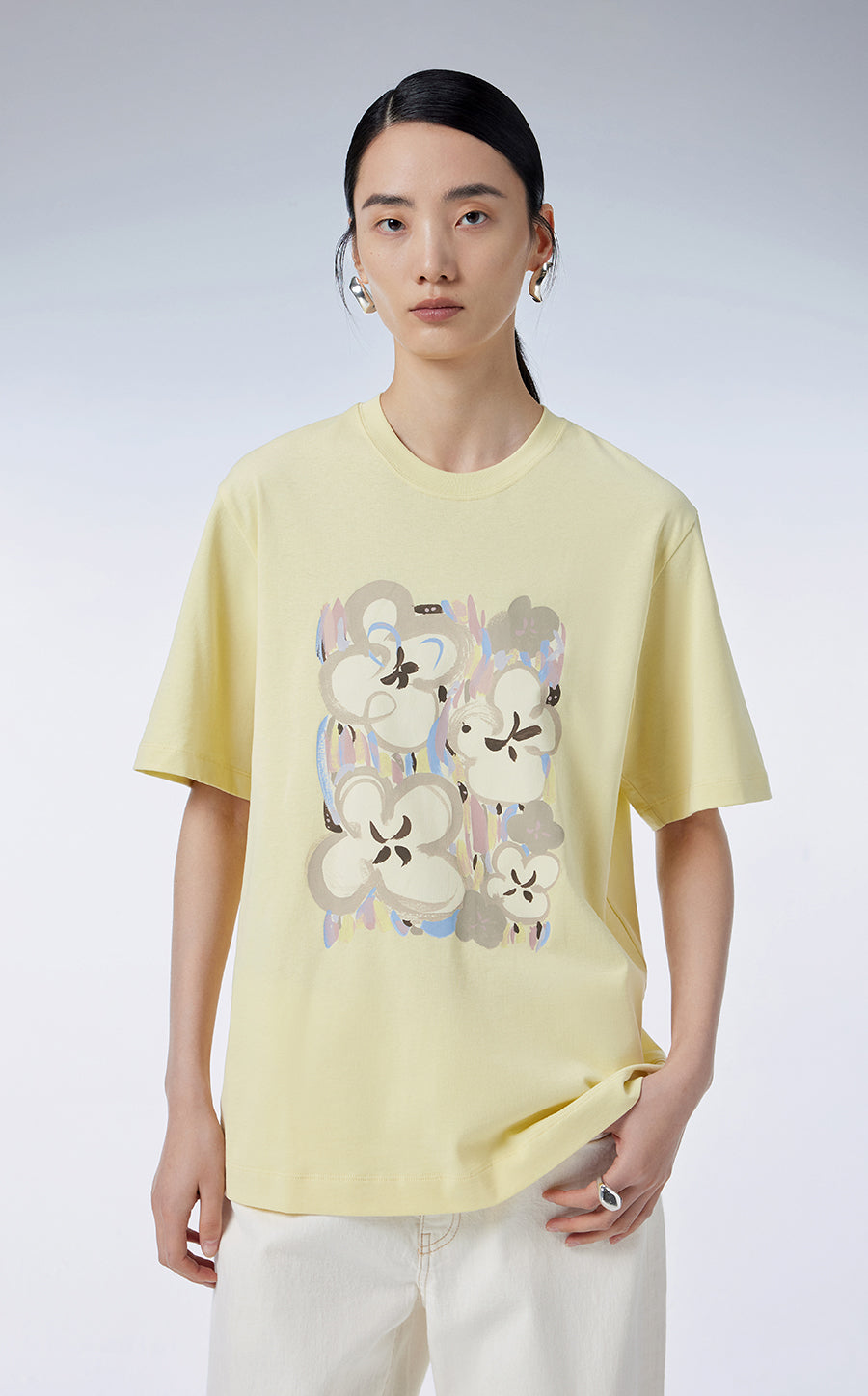 T-shirt / JNBY Floral Prints Cotton T-shirt