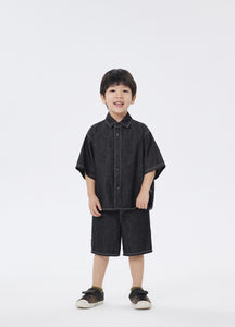 Shirt / jnby by JNBY Denim Short Sleeve Shirt (100% Cotton)