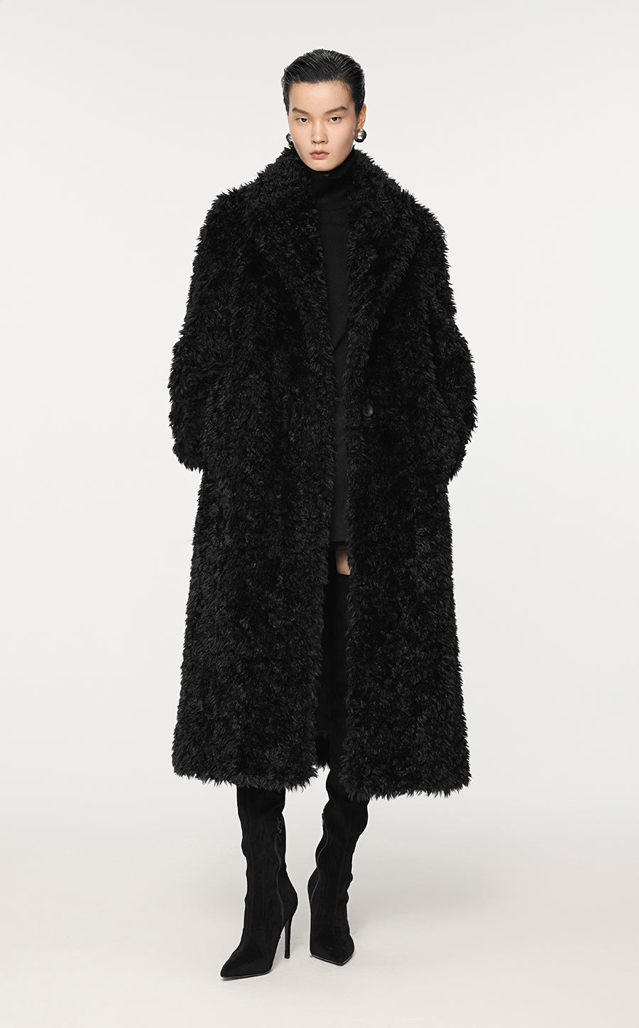 Coat / JNBY H-Line Faux Fur Long Coat