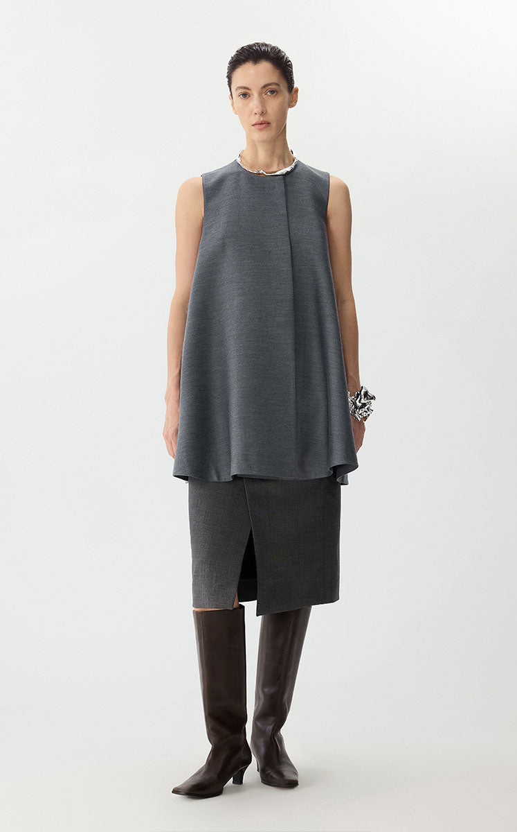 Dress / JNBY Sleeveless Wool-Silk A-Line Dress