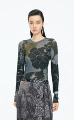 T-Shirt / JNBY Printed Slim Fit Long-Sleeve Tee