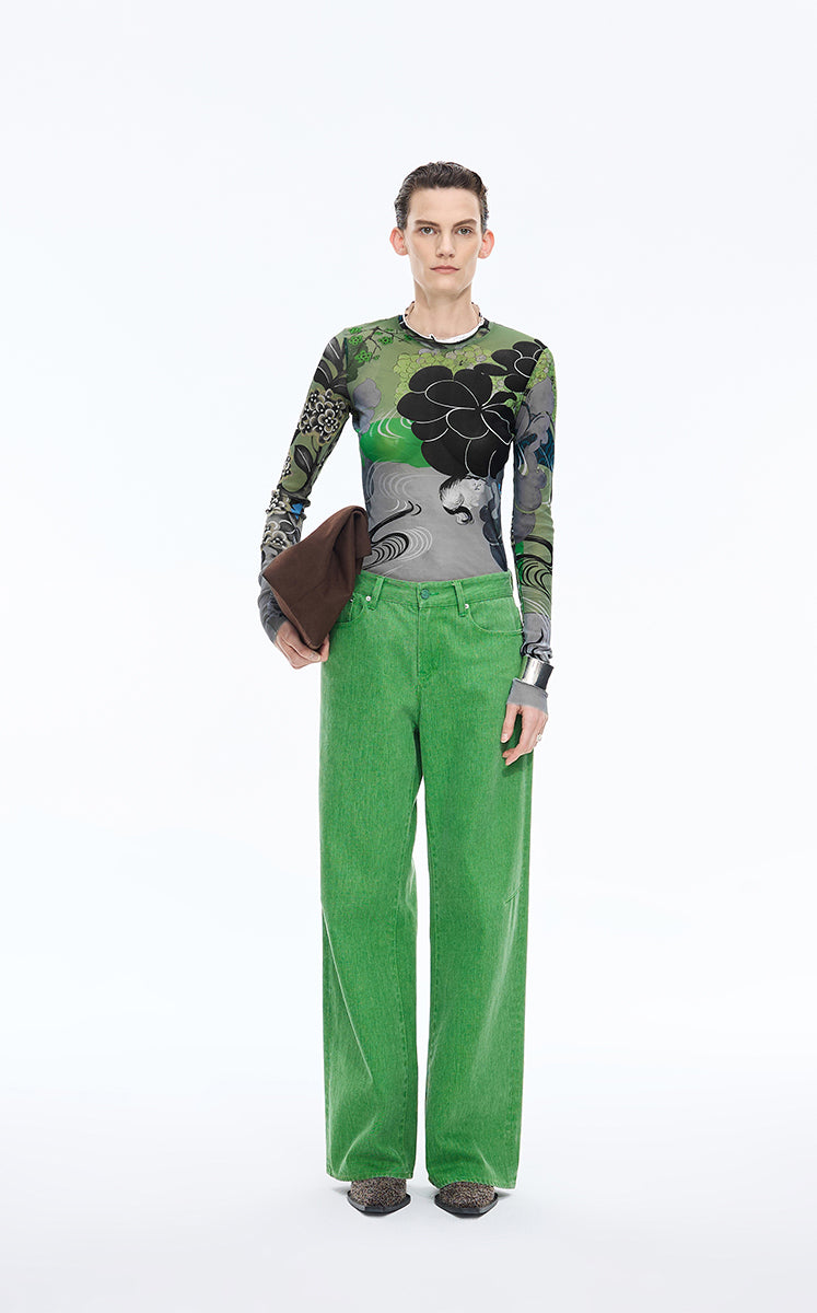 T-Shirt / JNBY Printed Slim Fit Long-Sleeve Tee