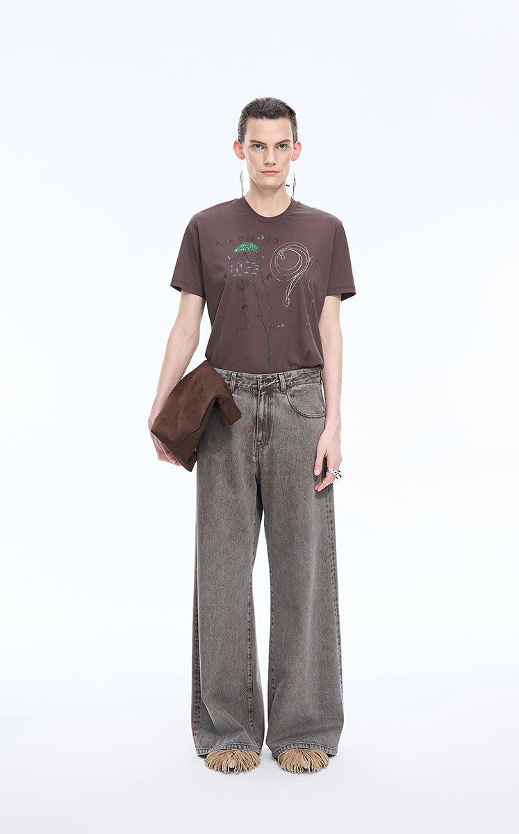 T-Shirt / JNBY Graphic Comic Cotton Tee