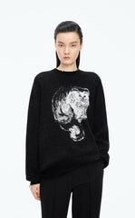 Sweater / JNBY Cat Motif Mohair Blend Pullover
