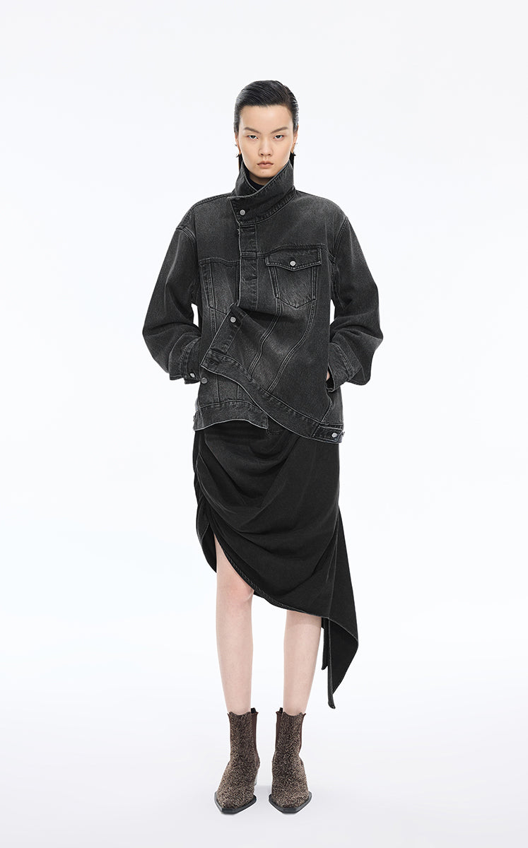 Jacket / JNBY Oversized Asymmetric Cut Denim Jacket