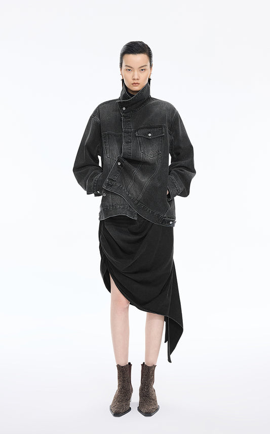 Jacket / JNBY Oversized Asymmetric Cut Denim Jacket