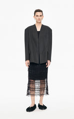 Blazer / JNBY Oversize Collarless Wool Blend Blazer