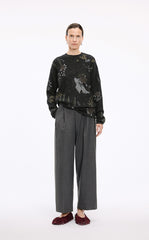 Sweater / JNBY Botanical Motif Mohair Blend Pullover