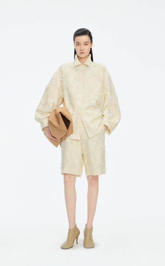 Pants / JNBY Textured Jacquard Mid-Length Pants