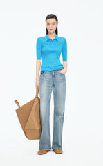 Pants / JNBY Flared Cuffed Extra-Long Jeans