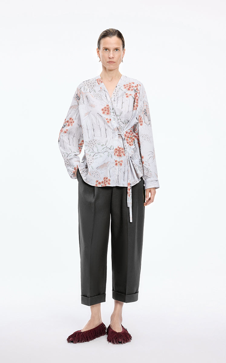 Shirt / JNBY Botanical Print Oversized Cotton Shirt