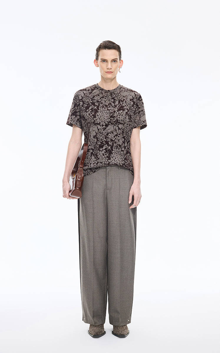 Pants / JNBY Wool Jacquard Straight Trousers