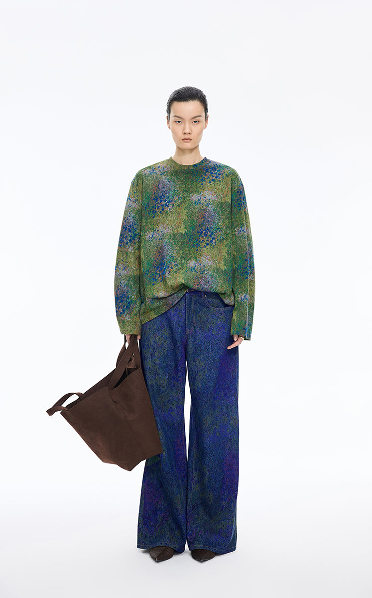 T-Shirt / JNBY Floral Graphic Cotton Long Sleeve Tee