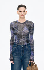 T-Shirt / JNBY Slim Fit Graphic Long Sleeve Tee