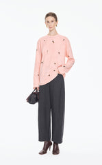 T-Shirt / JNBY Beaded Cotton Long Sleeve Tee