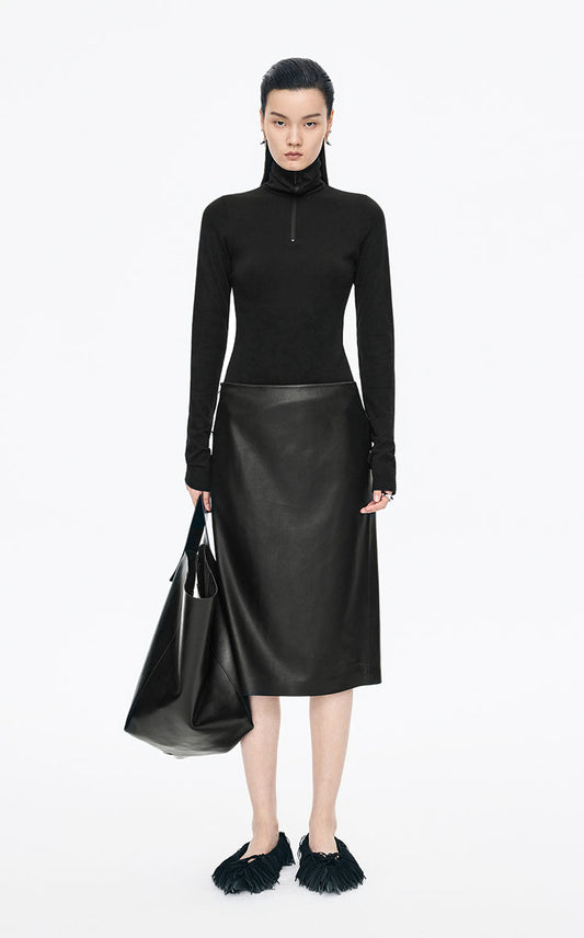 T-Shirt / JNBY Slim Fit Merino Wool Zip Neck Tee