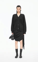 Sweater / JNBY Wool-Silk Longline Open Cardigan