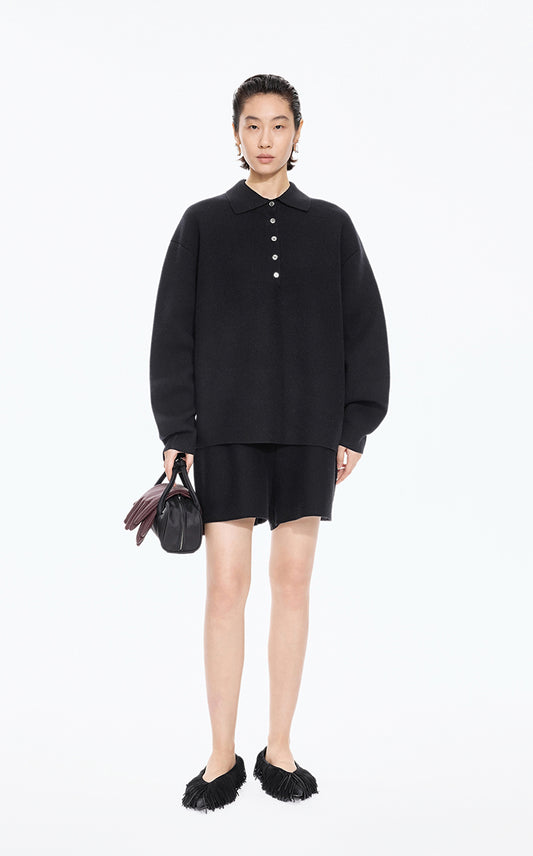 Sweater / JNBY Classic Wool Blend Polo Pullover