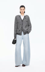 Sweater / JNBY Textured Beaded Wool Cardigan