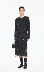 Sweater / JNBY Beaded Short Animal Fibers Cardigan