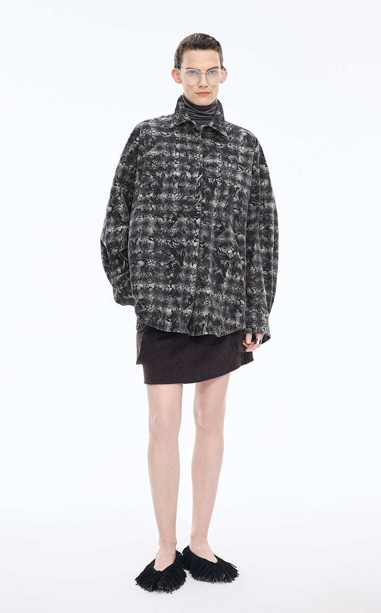 Jacket / JNBY Oversized Plaid Flocked Jacket