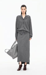Skirt / JNBY H-Line Wool-Cashmere Long Skirt