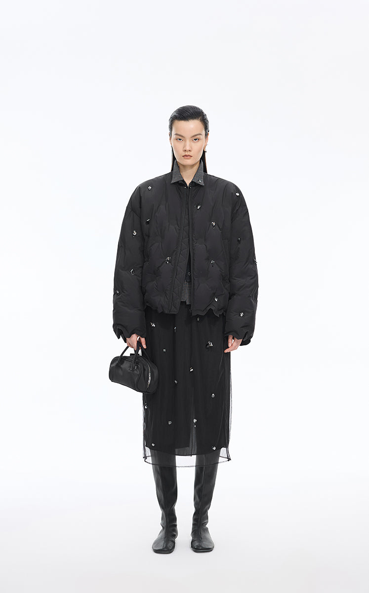 Skirt / JNBY Beaded Tulle Midi Skirt