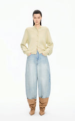 Pants / JNBY Cuffed Tapered Banana Cropped Jeans