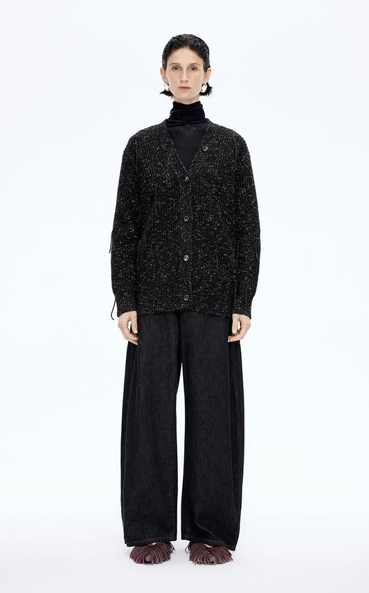Sweater / (ESG)JNBY O-shape Fringe Wool-blend Long Cardigan